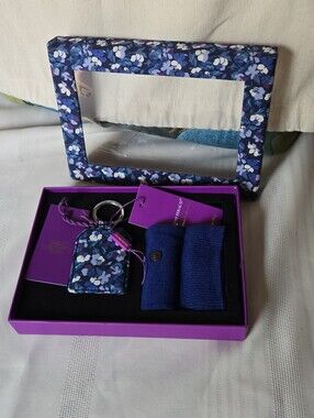 NWT Liberty X Gianni Feraud Floral Blue Key Fob & Socks Boxed Set